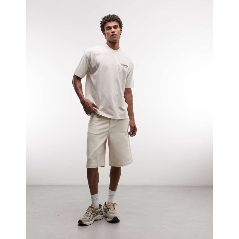 AllSaints Dreamer short sleeve logo t-shirt in off white