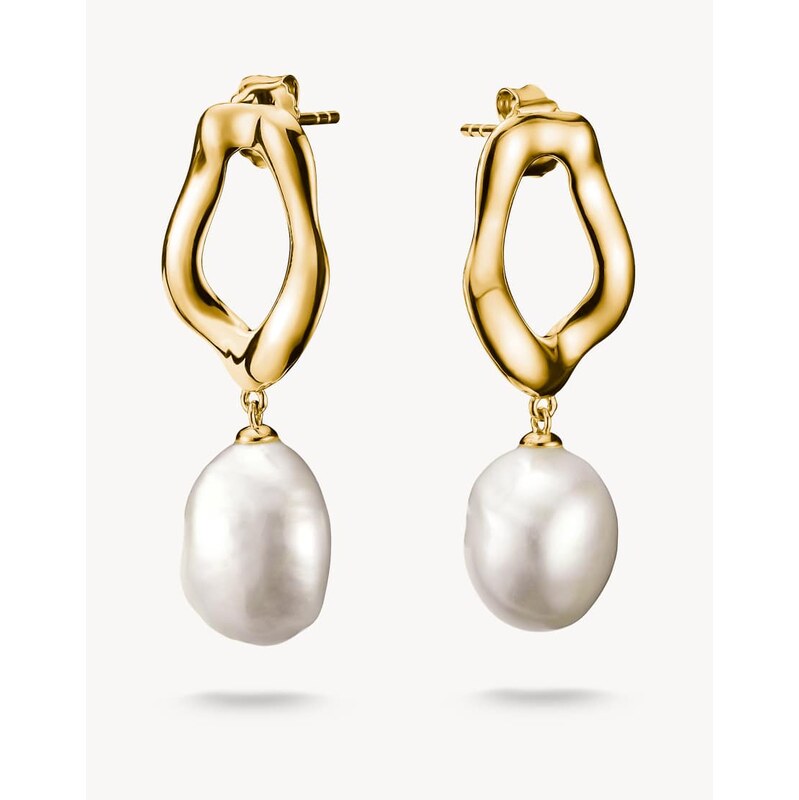 Thomas Sabo Gold-plated earrings with freshwater pearl natural beauty 115496698