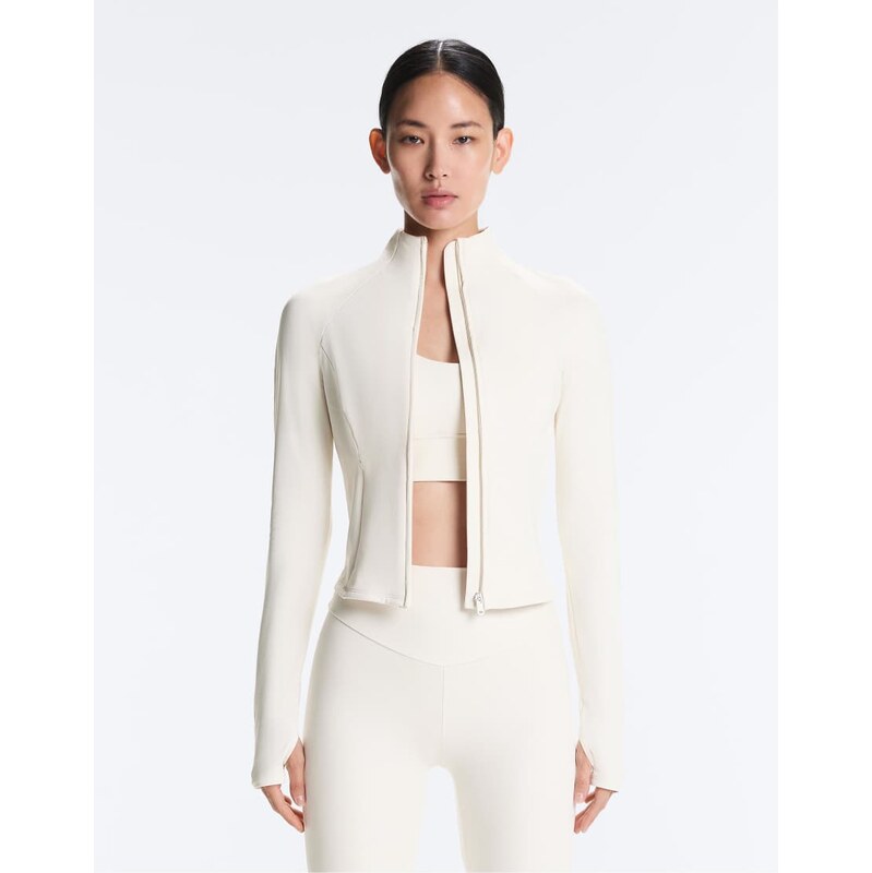 OYSHO Light warm jacket in pale ecru-Neutral