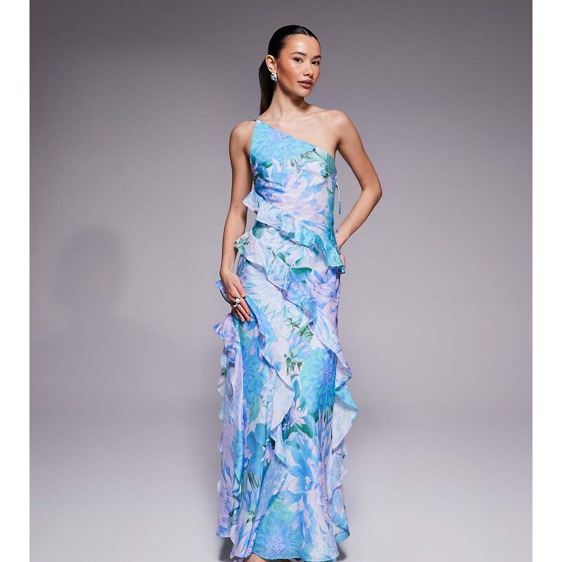 Forever New Petite exclusive rosette maxi dress in lemon floral print 115520300