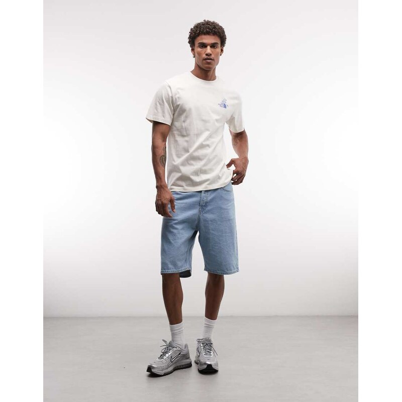 The North Face Mountain Celebration backprint t-shirt in off white