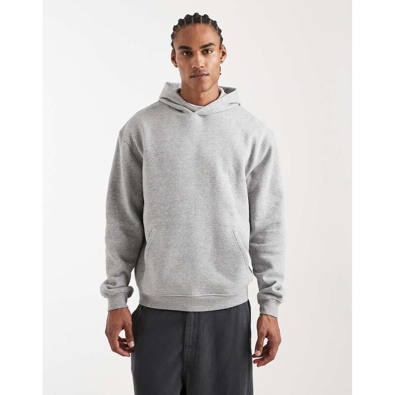 ASOS DESIGN essentials relaxed hoodie in grey marl