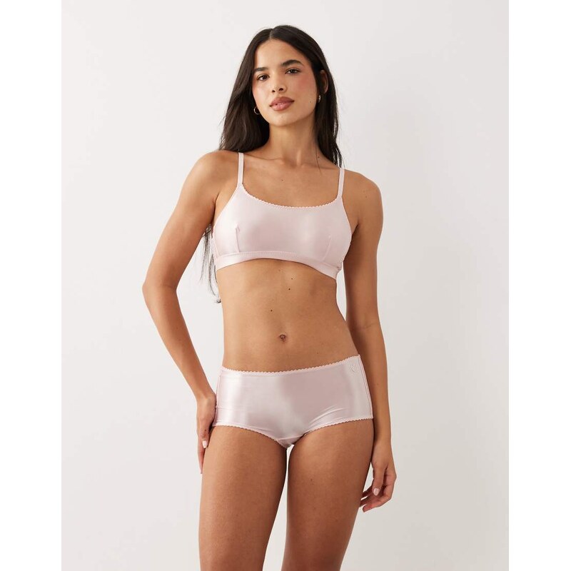 Adidas Originals shine satin bandeau bralette with embroidered logo in 115011770