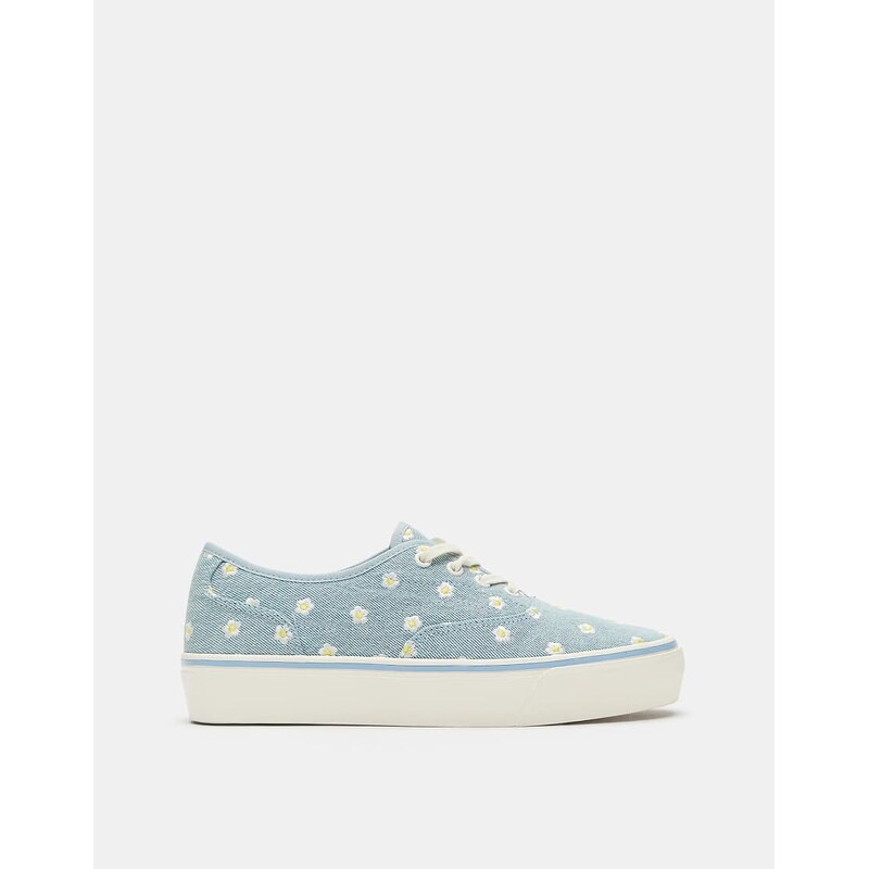 Pull&Bear Daisy canvas trainers in blue 115007277