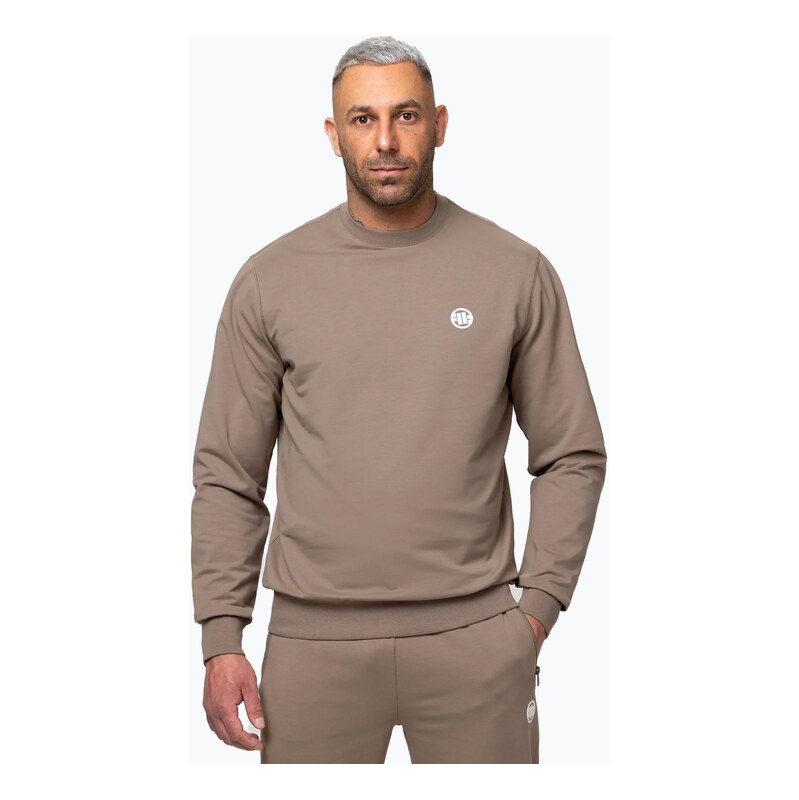 Pánská mikina Pitbull Nugget Small Logo Crewneck brown savana