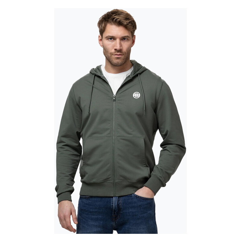 Pánská mikina Pitbull Nugget Small Logo Hooded Zip sage green