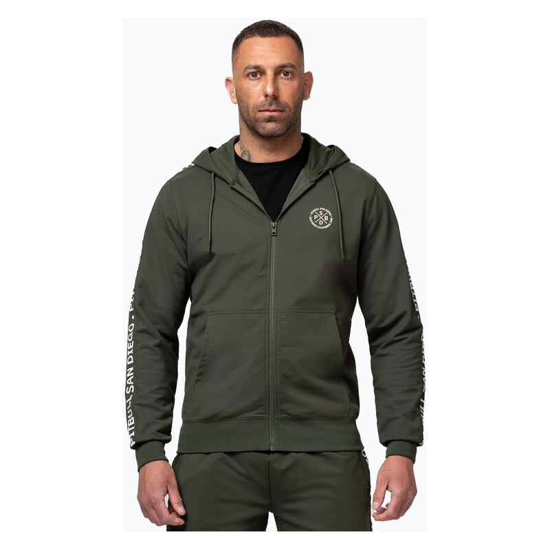 Pánská mikina Pitbull Tape Parker Hooded Zip old green