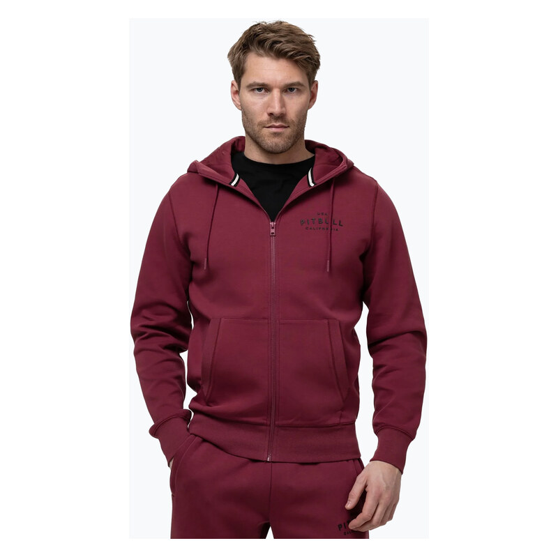 Pánská mikina Pitbull Sampson Hooded Zip Sweatshirt burgundy