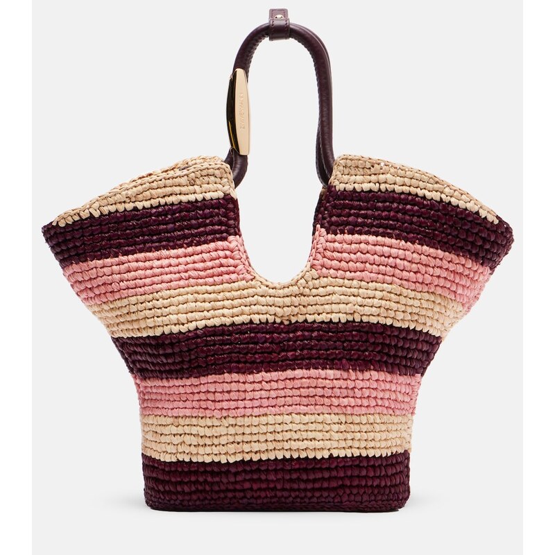 Zimmermann Goldentime Small raffia top-handle bag
