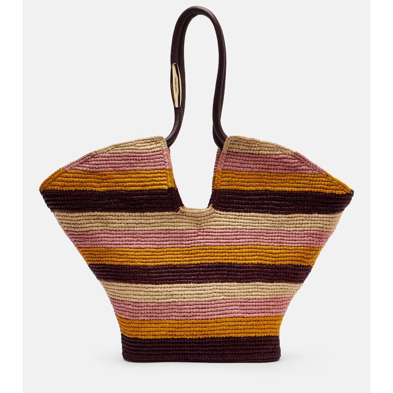 Zimmermann Goldentime Large raffia tote bag