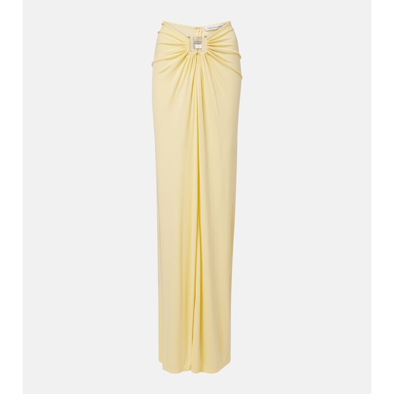 Christopher Esber Bezel Quartz gathered jersey maxi skirt