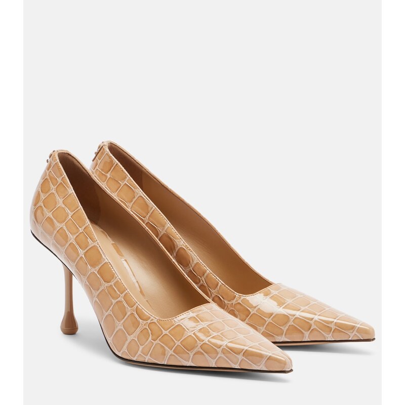 Jimmy Choo Ixia croc-effect patent leather pumps