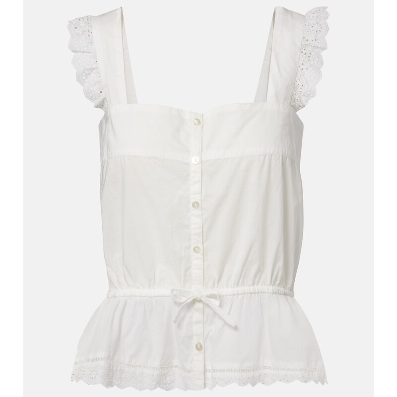 Poupette St Barth Clive cotton poplin top