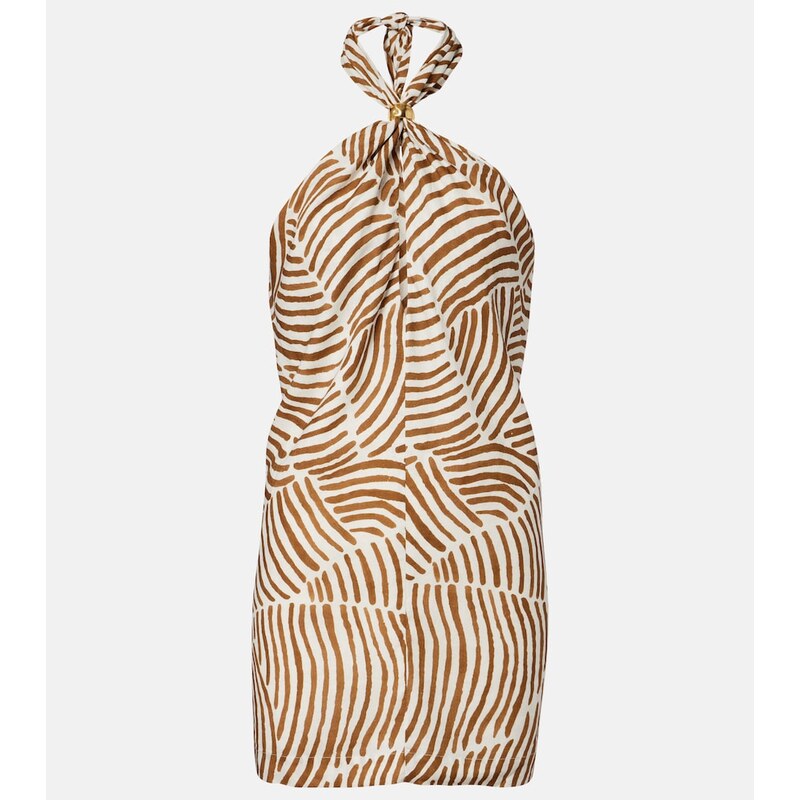 ViX Paula Hermanny Aster printed halterneck minidress