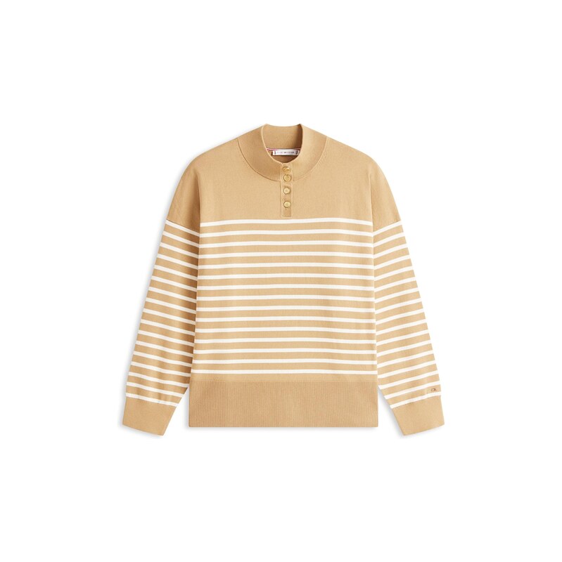 Tommy Hilfiger Curve Svetr velbloudí / bílá