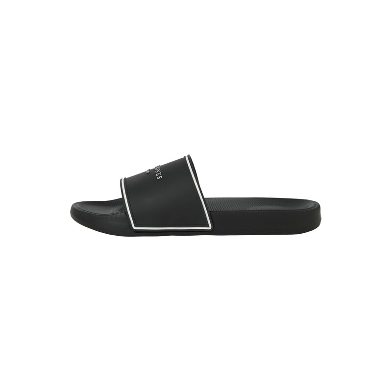 JACK & JONES Pantofle černá / bílá