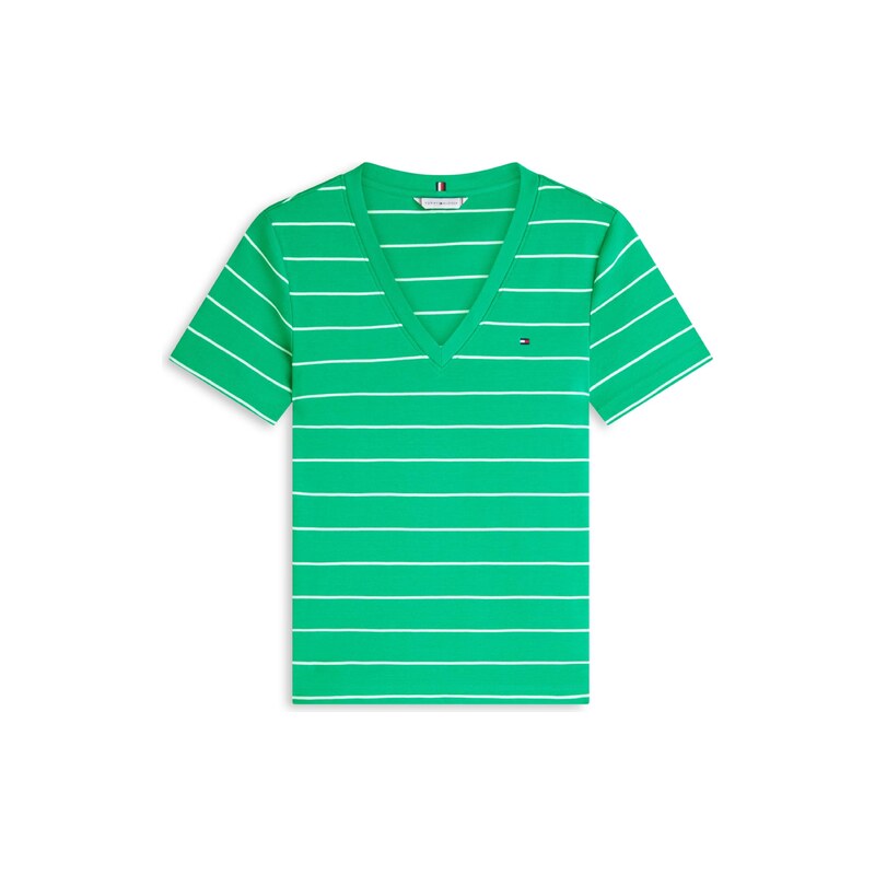 TOMMY HILFIGER Tričko CODY zelená / bílá