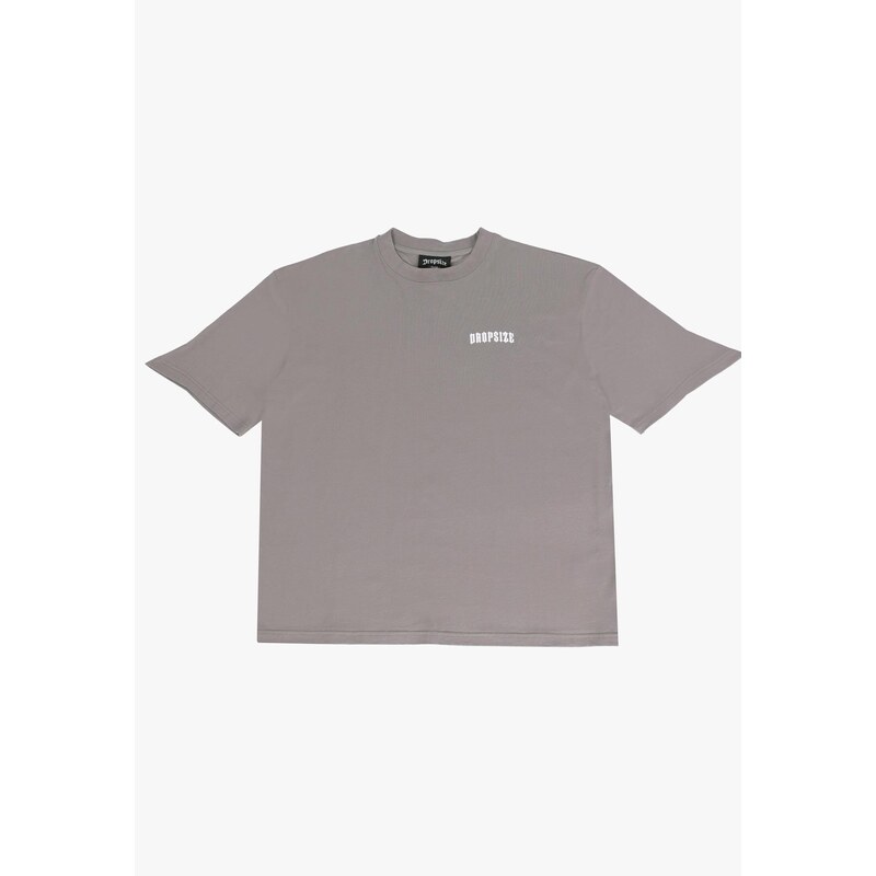 Dropsize Tričko tmavě béžová / bílá
