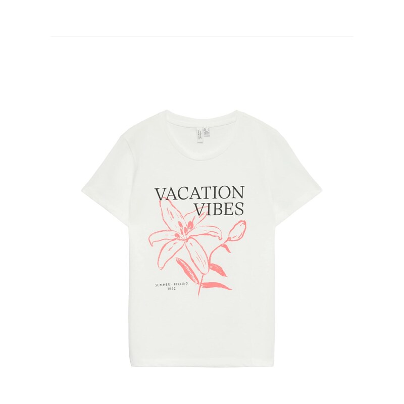 VERO MODA Tričko VMKYANNA lososová / černá / bílá