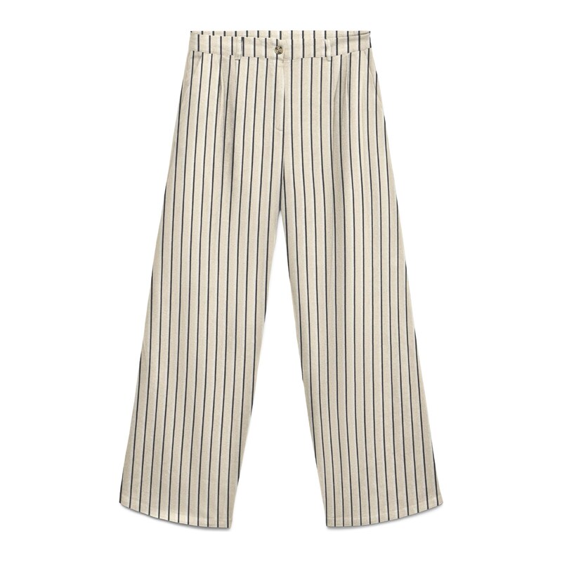 VERO MODA Kalhoty se sklady v pase VMMYMILO NILA režná / černá /