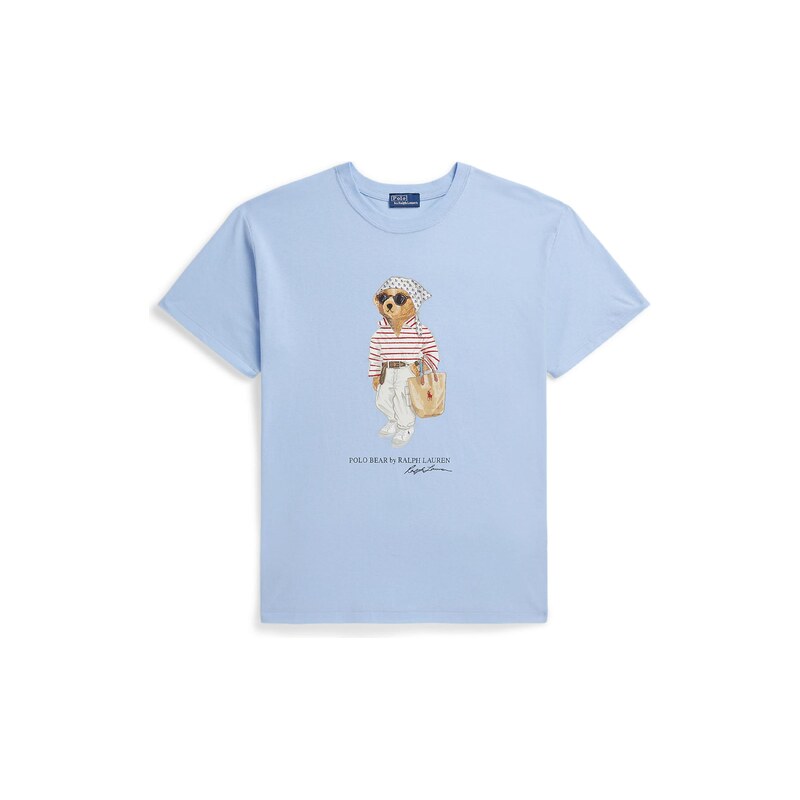Polo Ralph Lauren Tričko světlemodrá / světle hnědá / červená /