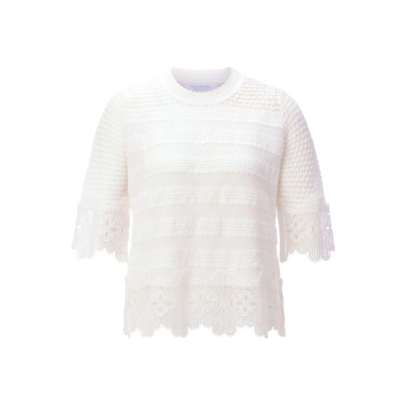 Rich & Royal Svetr bílá / offwhite
