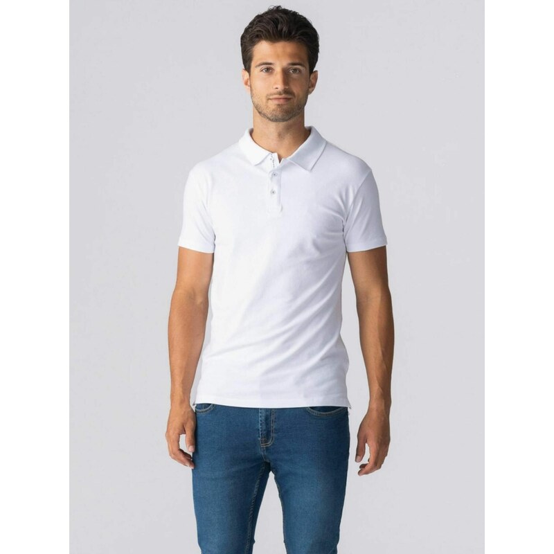 TEESHOPPEN Košile  Muscle Polo  bílá