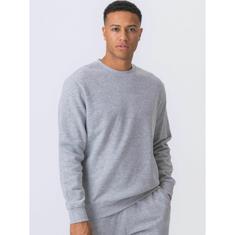 TEESHOPPEN Svetr  Essential Crewneck  šedá