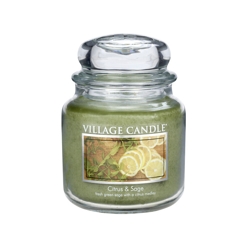 Village Candle Vonná svíčka ve skle Citrus a šalvěj (Citrus & Sage) 397 g