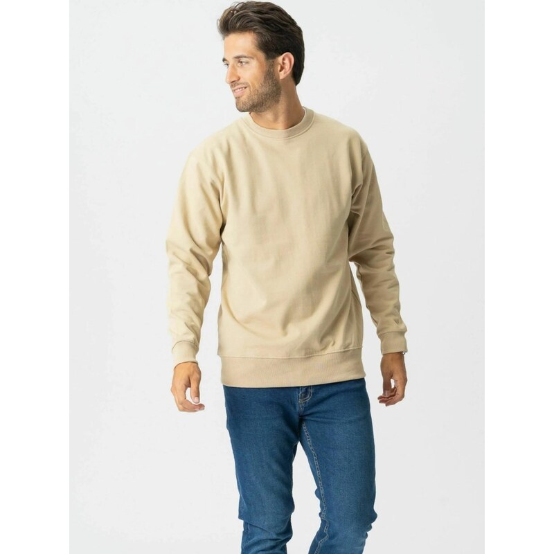 TEESHOPPEN Svetr  Sweatshirt  písková