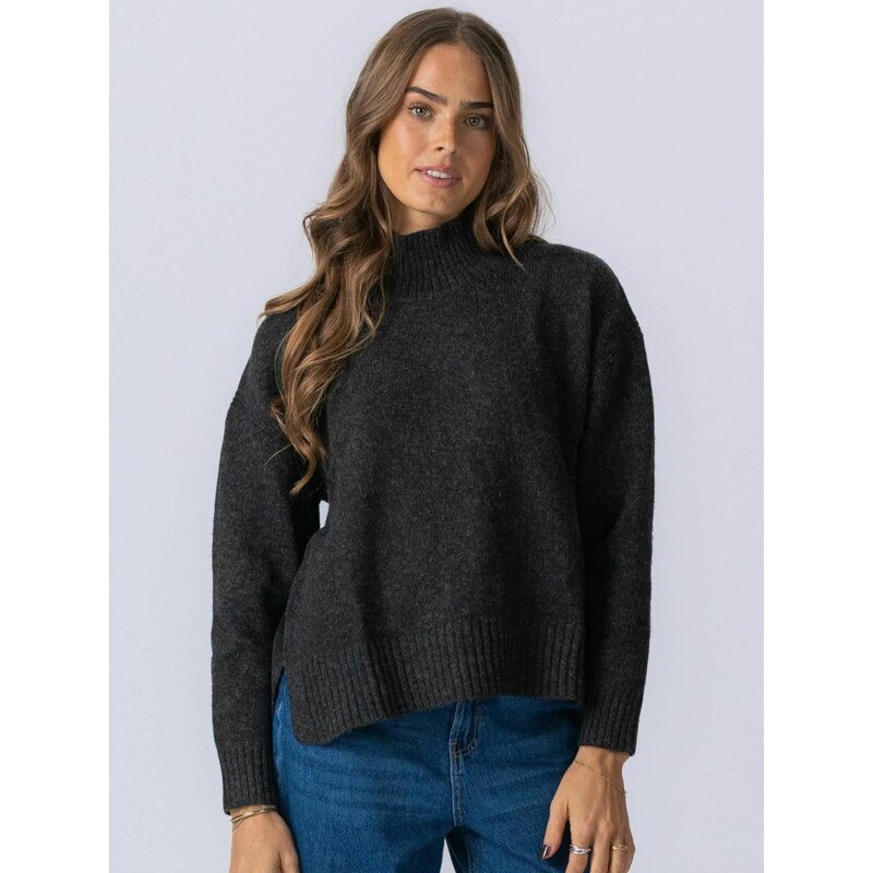 TEESHOPPEN Svetr  Emma Knit  tmavě šedá