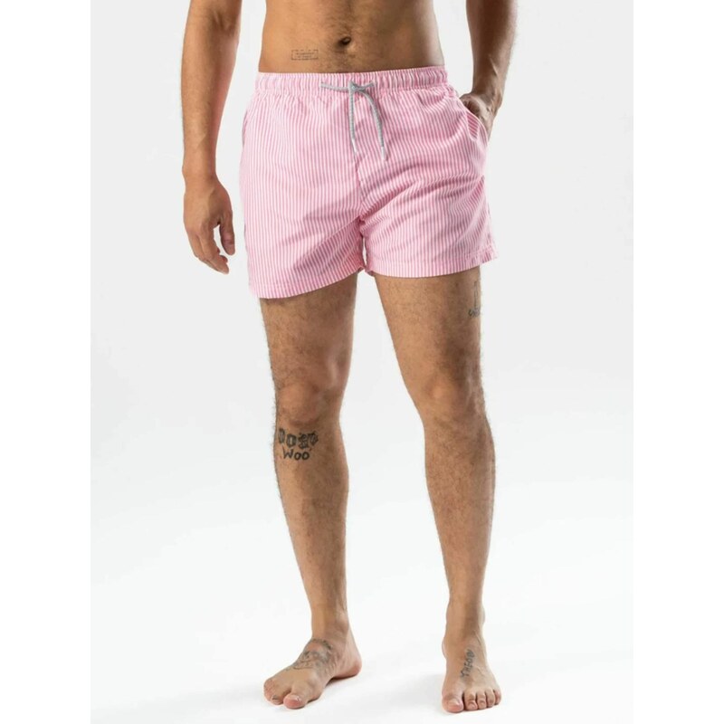 TEESHOPPEN Plavecké šortky  Swimshorts  světle červená