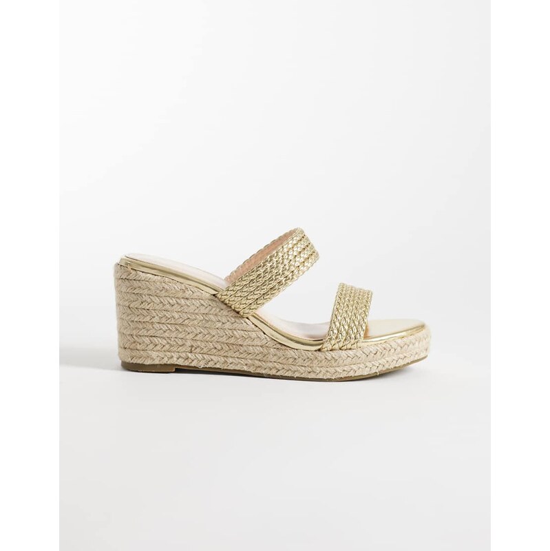 RAID Callen espadrille wedge sandals in gold 115011623