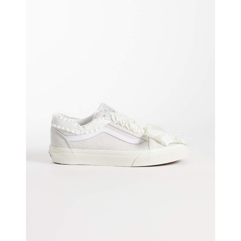 Vans Old Skool trainers in white with lace detail