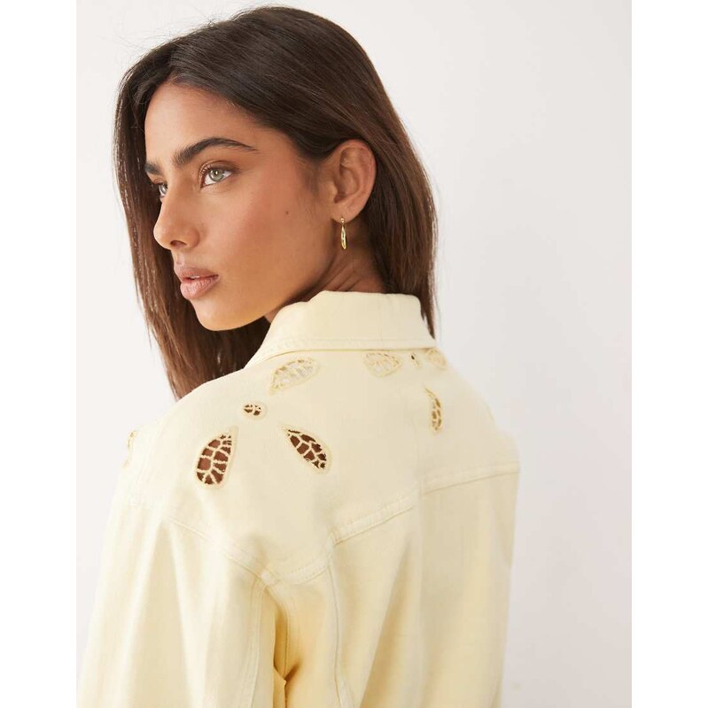 Good American cotton essential cut out detail crop jacket co-ord