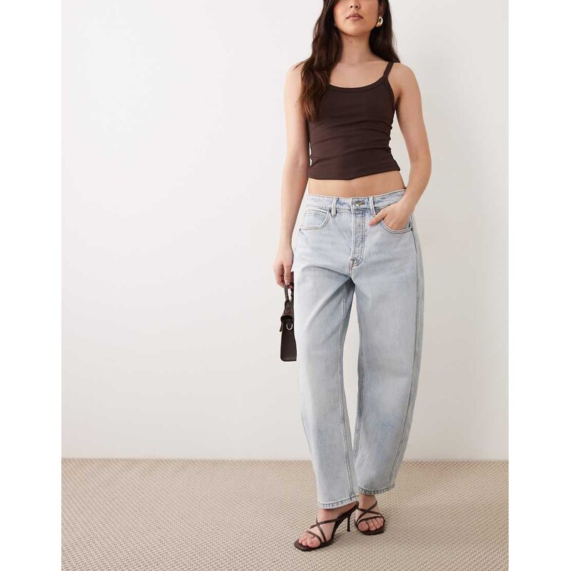 Good American good barrel jean in light blue wash