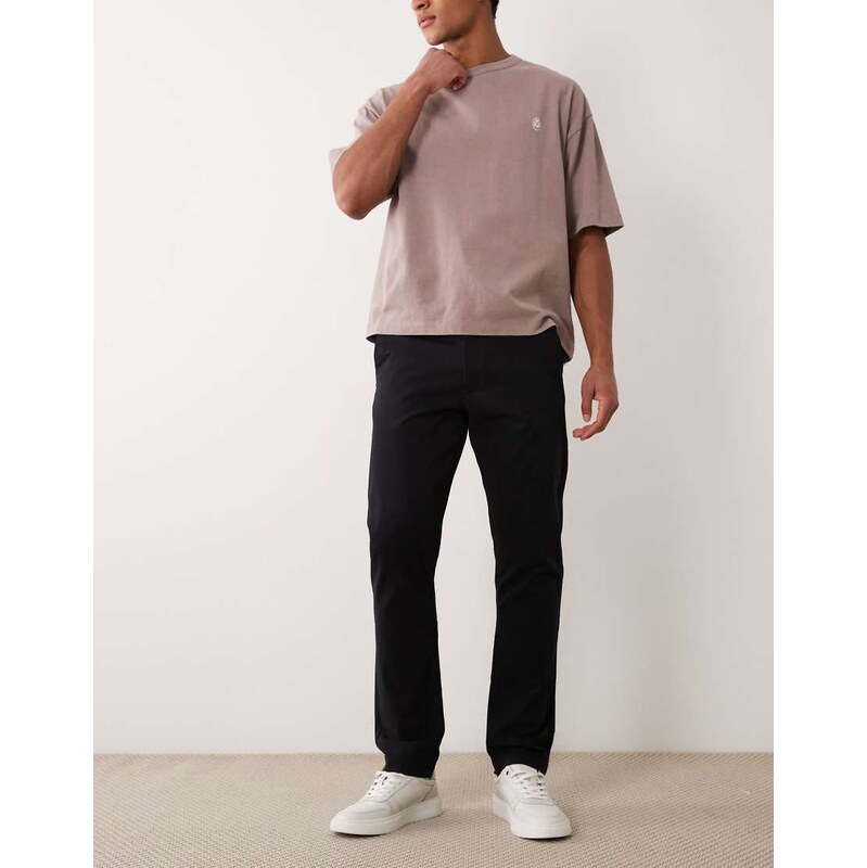 ASOS DESIGN slim chinos in black