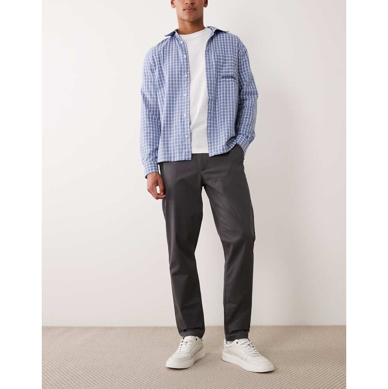 ASOS DESIGN tapered chinos in grey