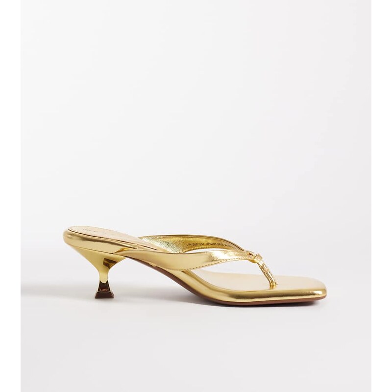 ASOS DESIGN Wide Fit Havana toe thong kitten heel sandals in