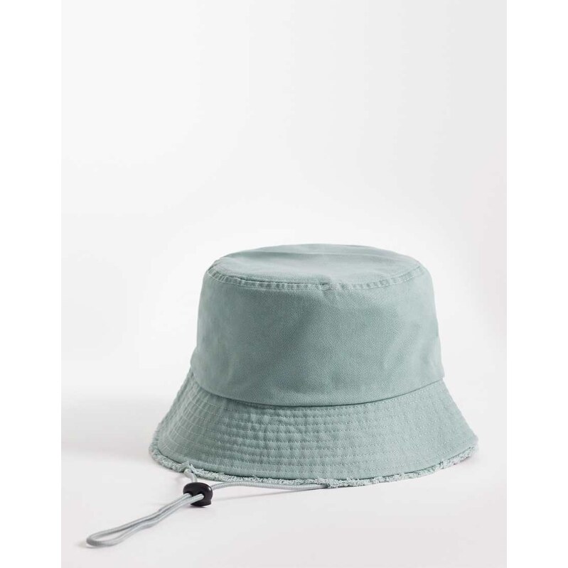 ASOS DESIGN washed bucket hat in blue