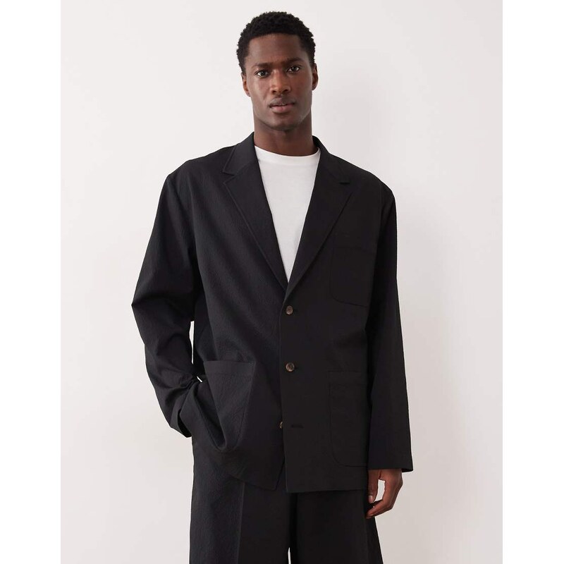 ASOS DESIGN smart co-ords slouchy boxy jacket in black