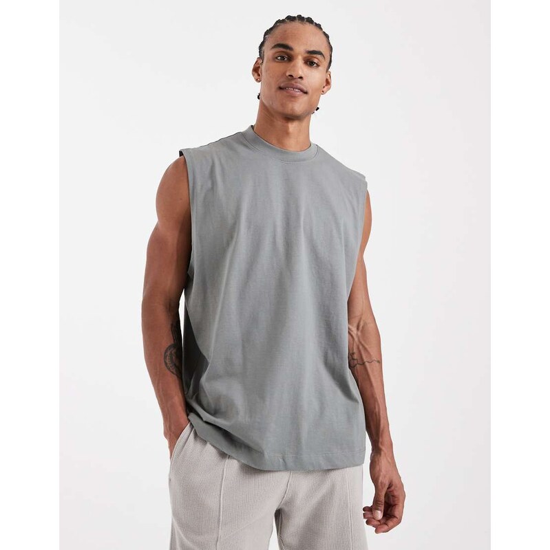 ASOS DESIGN Essentials oversized tank in mid green