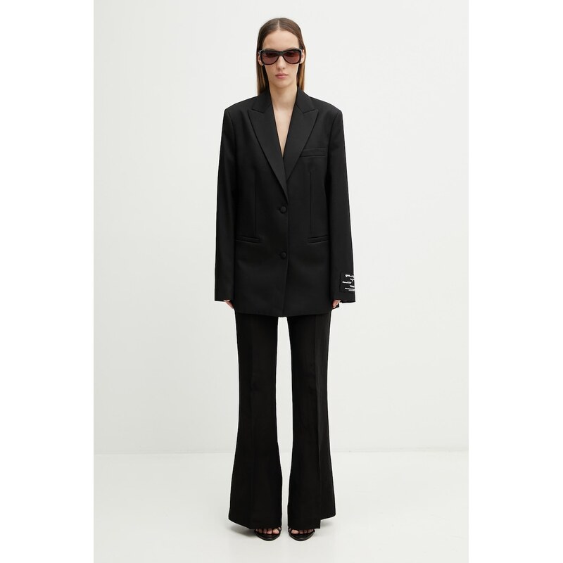 Off-White Tomboy Label jednořadé sako vlněné dámské