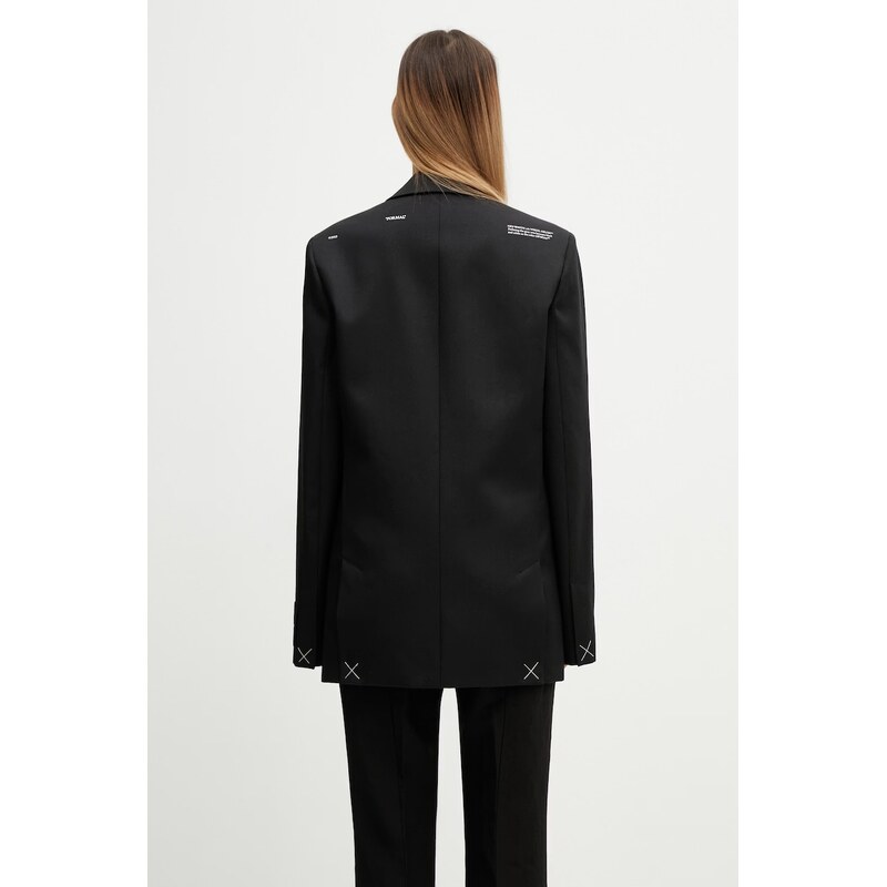 Off-White Tomboy Label jednořadé sako vlněné dámské