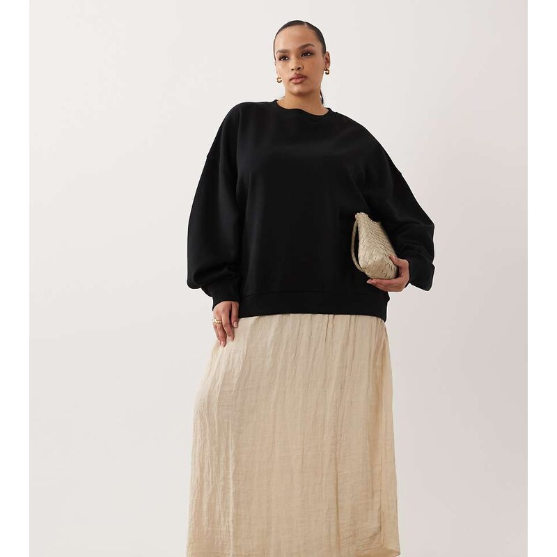 ASOS Curve ASOS DESIGN Curve sweatshirt with hybrid textured