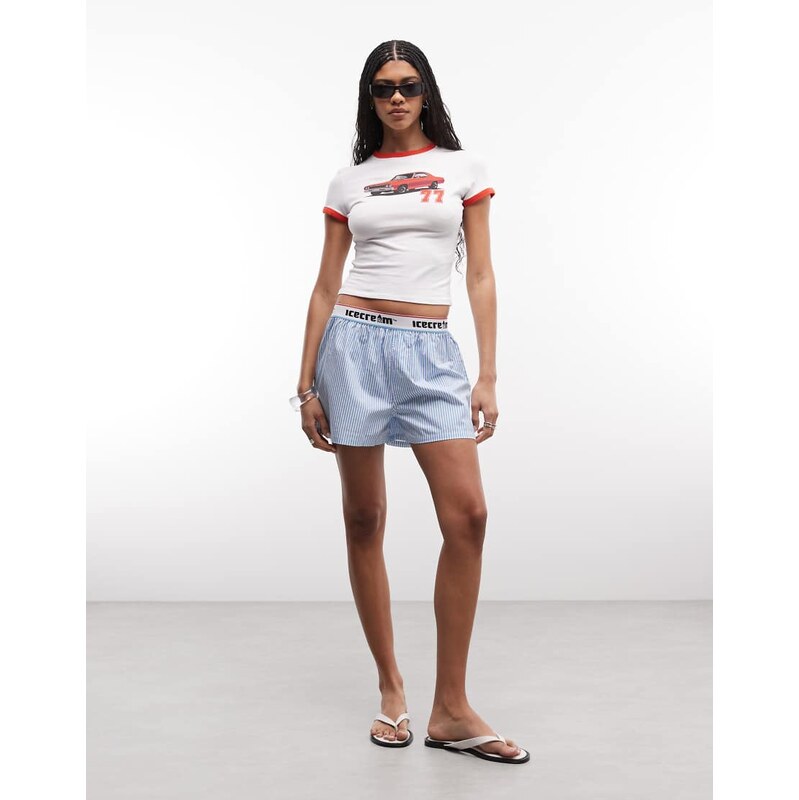 ICECREAM soft serve boxer shorts with logo waistband in blue