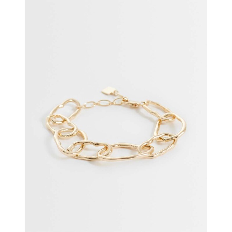 ASOS DESIGN chain bracelet with molten links in gold tone 115014983