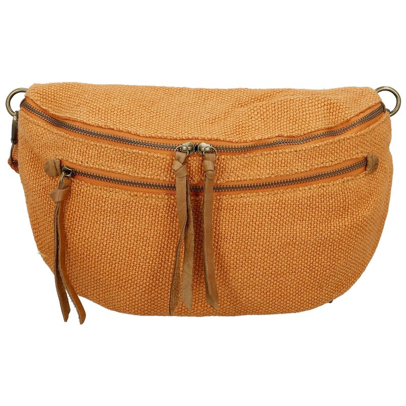 Paolo Bags Trendy dámská textilní ledvinka Lena, oranžová