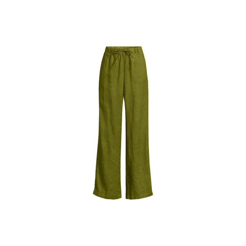 Premium Pure Linen Pull-On Wide Leg Trousers, Women, size: 28,