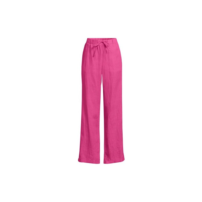 Premium Pure Linen Pull-On Wide Leg Trousers, Women, size: 14-16